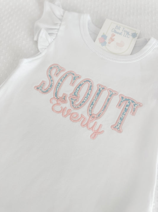 Flutter Sleeve Appliqué Name Bubble