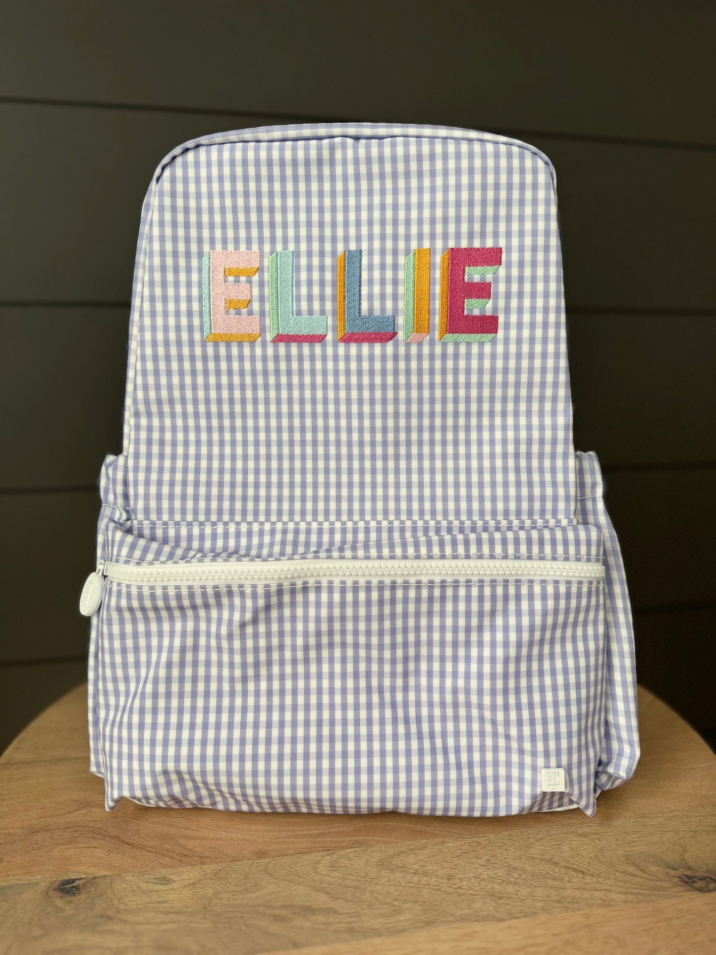 TRVL LILAC GINGHAM BACKPACK