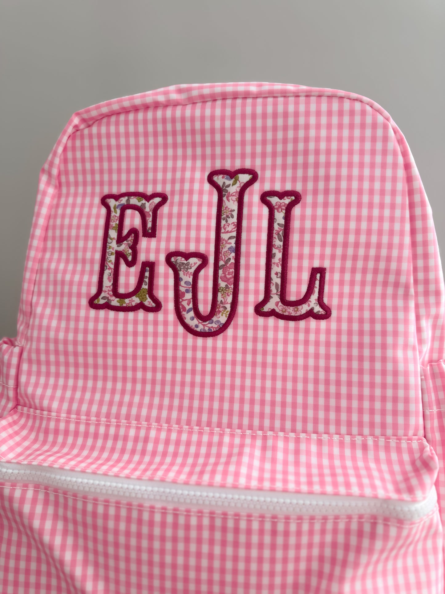 TRVL PINK GINGHAM BACKPACK