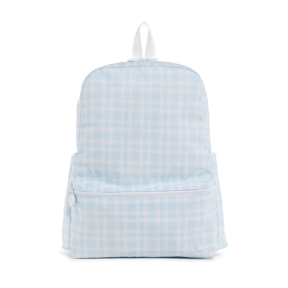TRVL BLUE PLAID BACKPACK