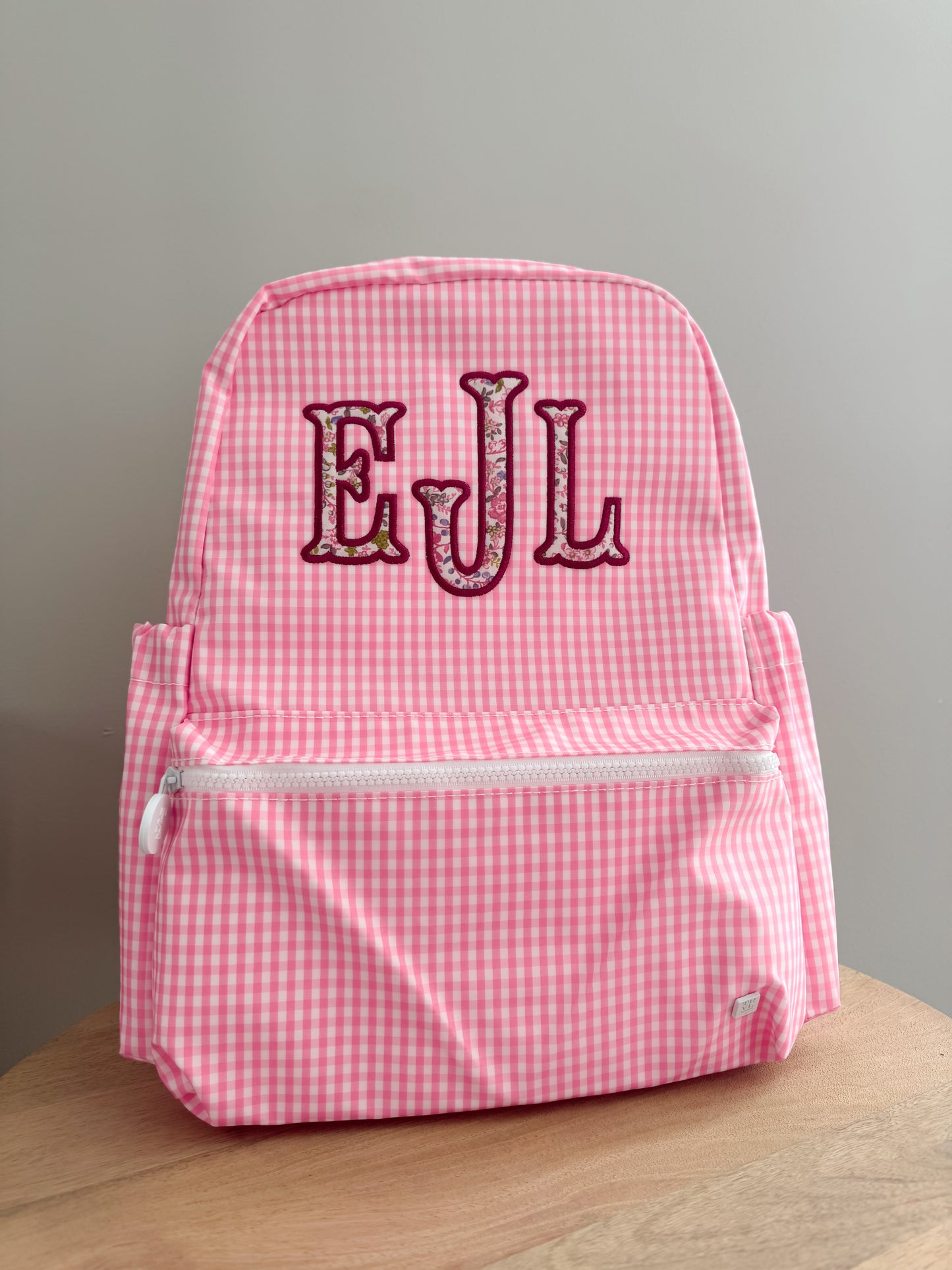 TRVL PINK GINGHAM BACKPACK