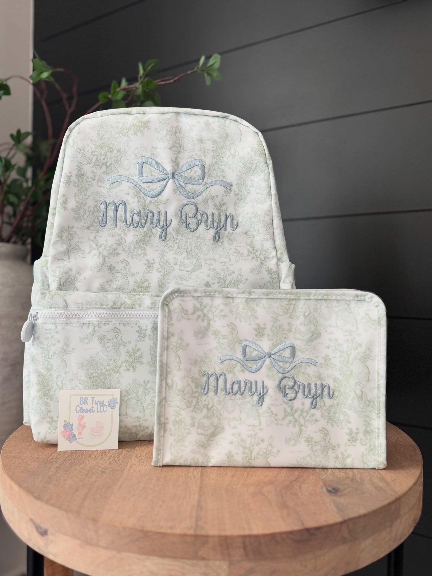 TRVL GREEN TOILE BACKPACK