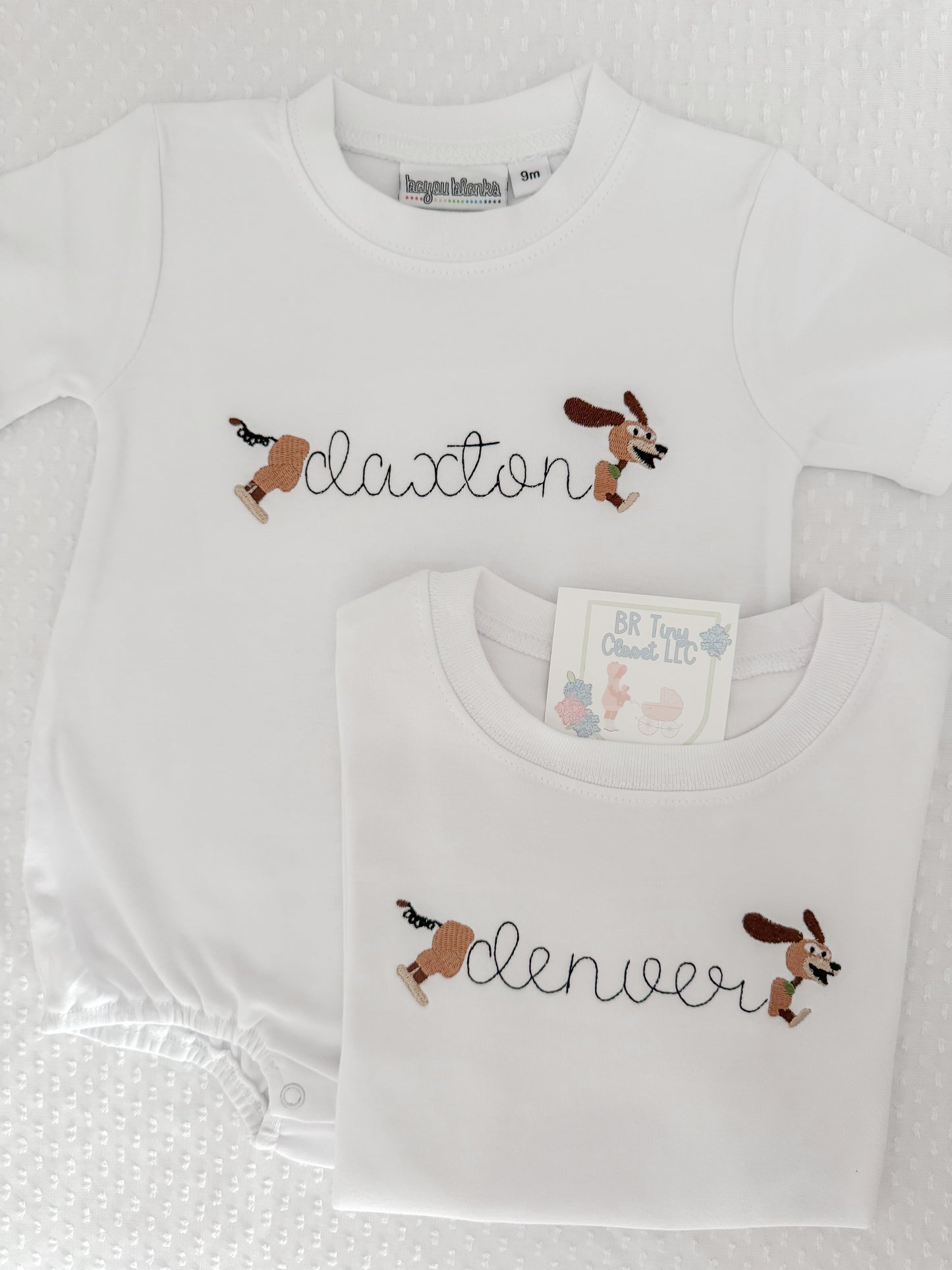 Embroidered SS Slinky Dog Tee/Bubble