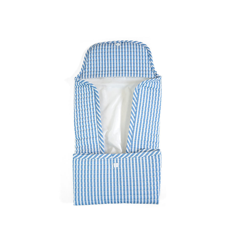 TRVL PIMLICO STRIPE CHAMBRAY QUILTED DIAPER BAG, CHANGING PAD AND EVERYDAY BAG SET