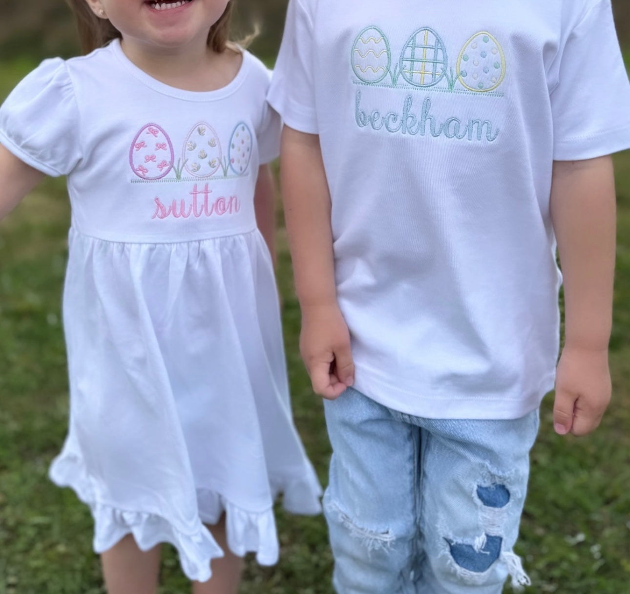 Embroidered Easter Egg Dress/Tee