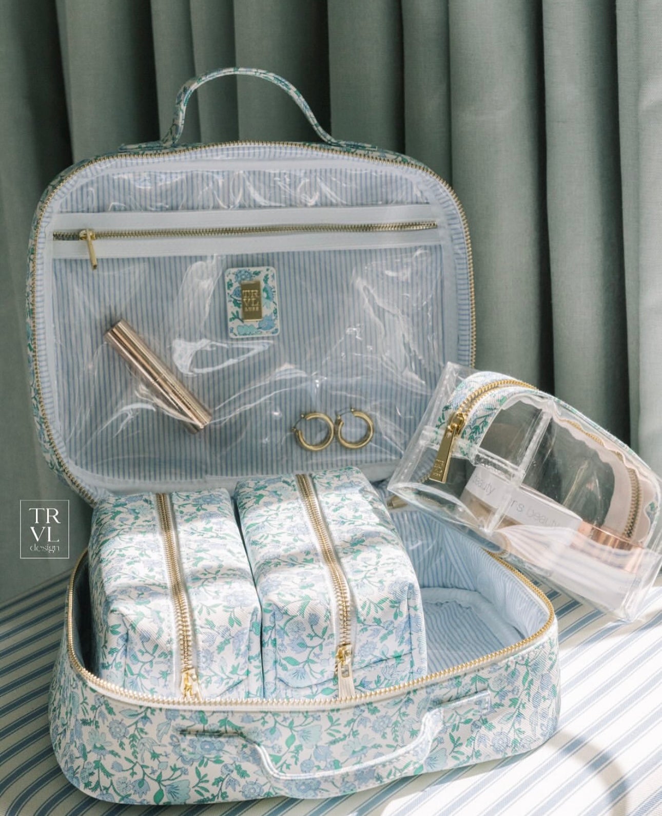 TRVL Hampton Floral Cosmetic Toiletry Case