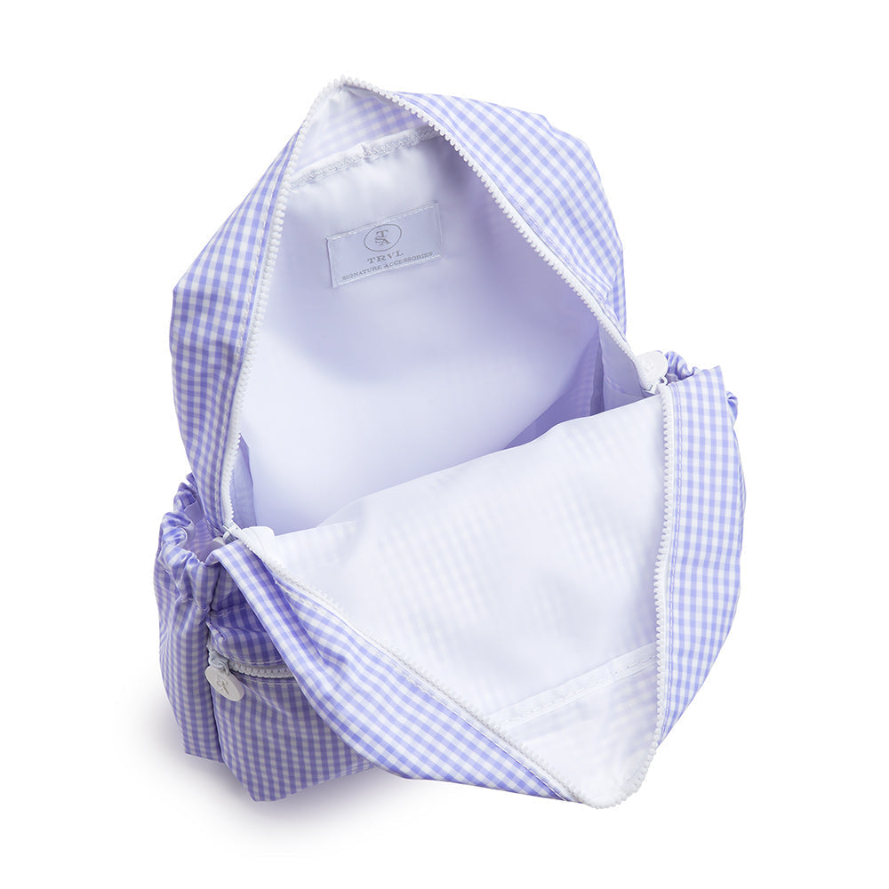 TRVL LILAC GINGHAM BACKPACK
