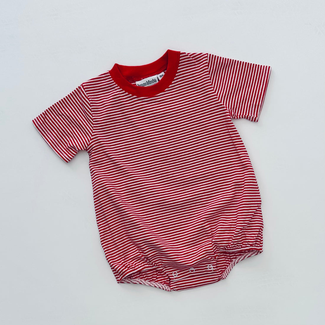 Embroidered SS Red Stripe Beach Tee/Bubble