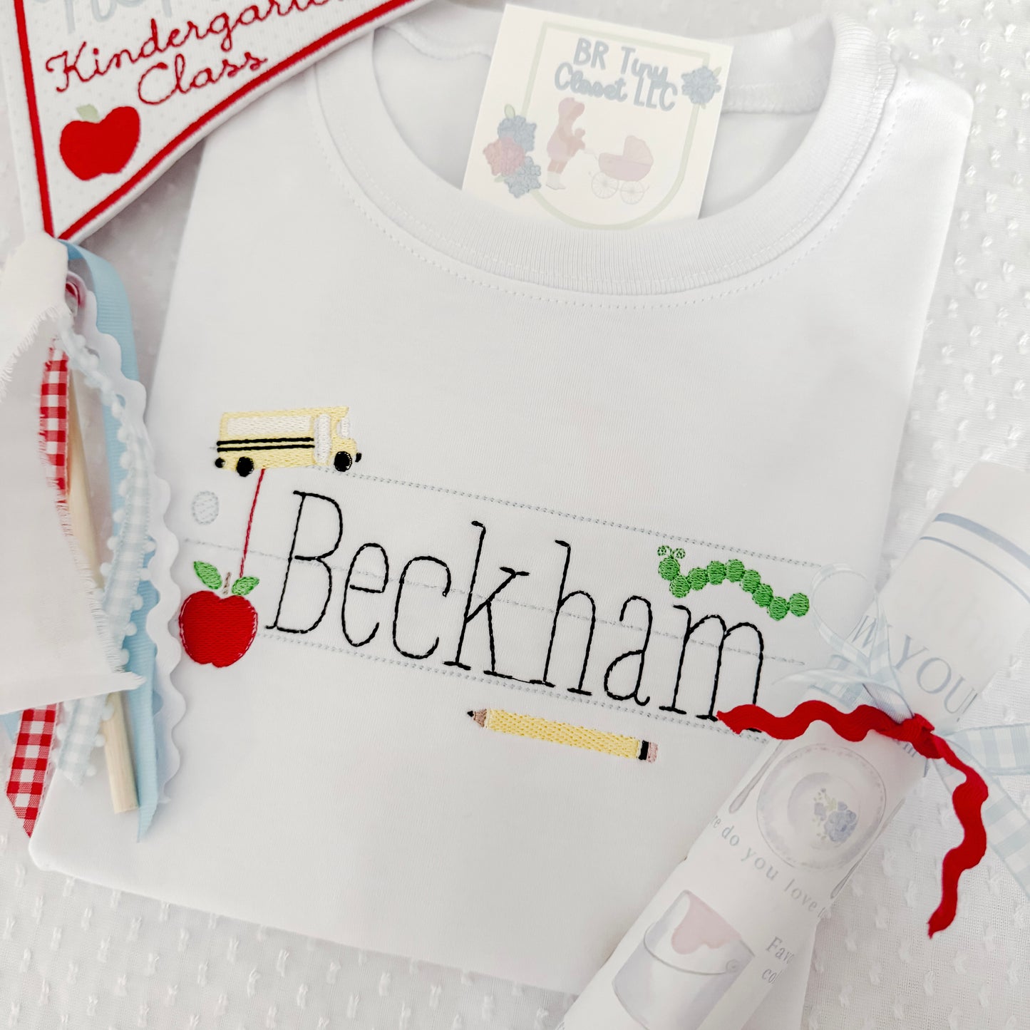 Boys Embroidered School Name Tee