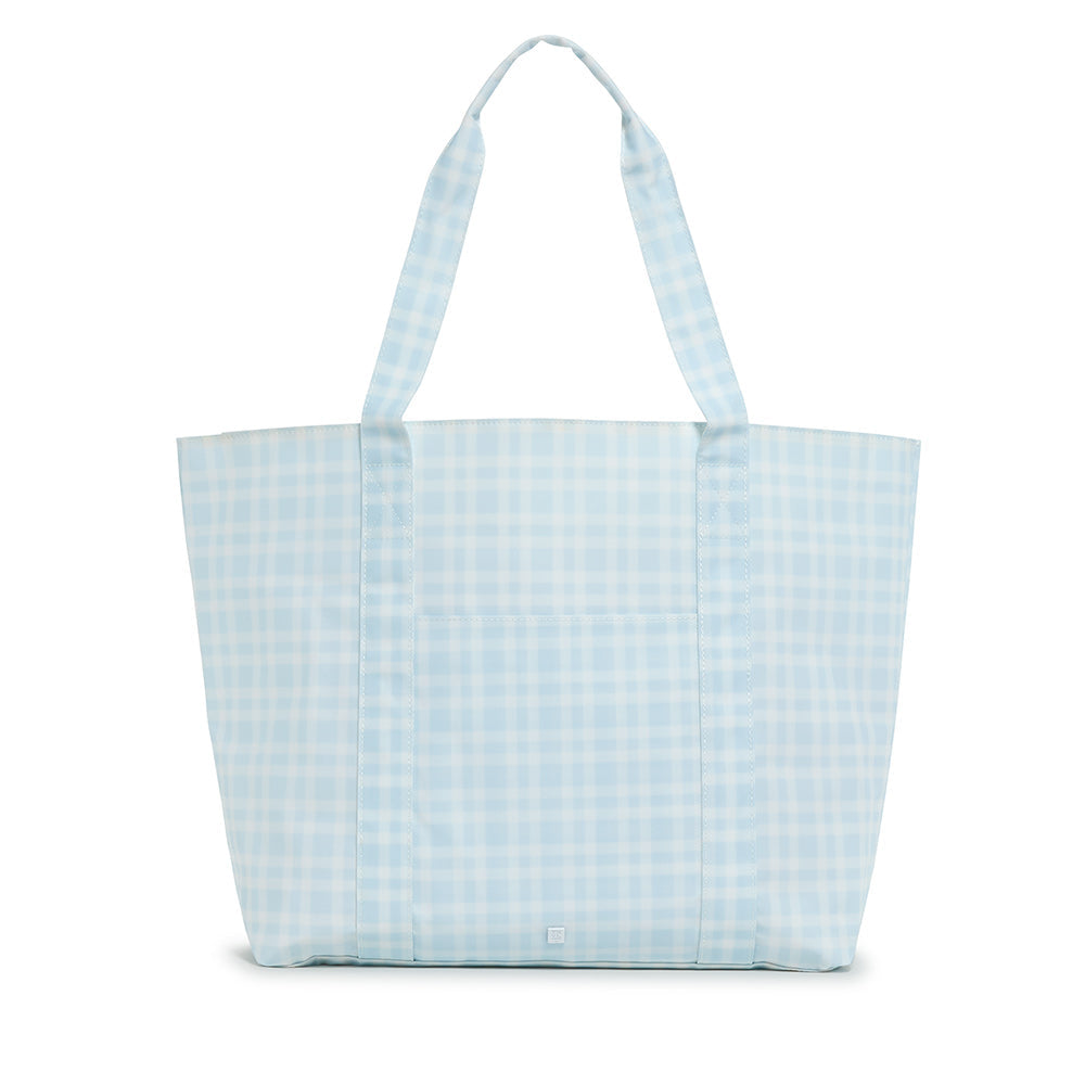 TRVL BLUE PLAID JUMBO TOTE
