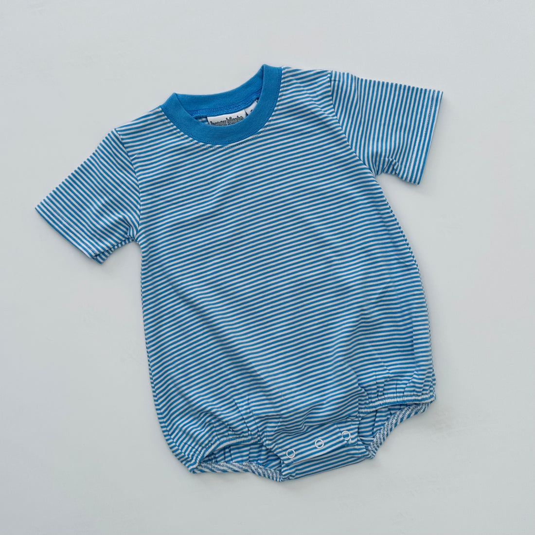 Embroidered SS Blue Stripe Patriotic Tee/Bubble