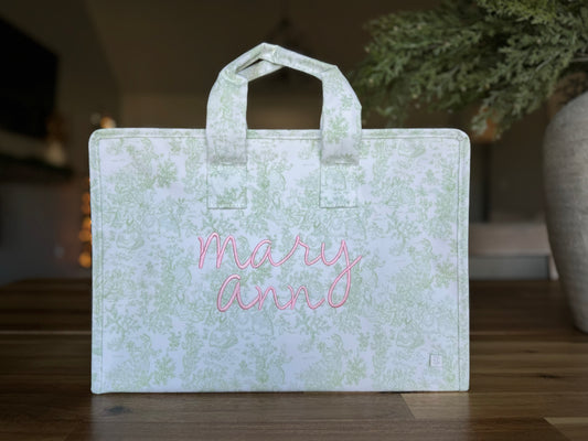TRVL GREEN TOILE TOTE