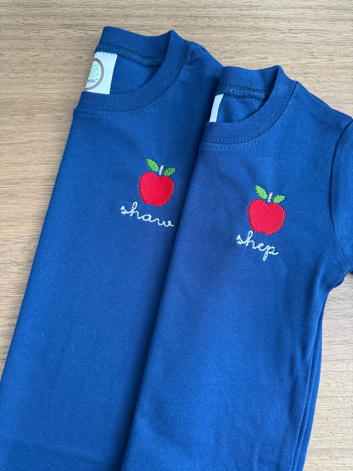 Boys Embroidered Apple Tee