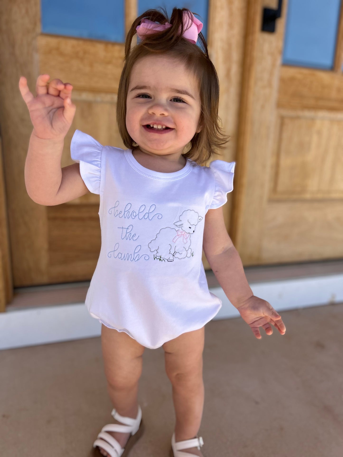 Behold the Lamb Easter Flutter Sleeve Bubble/Tee
