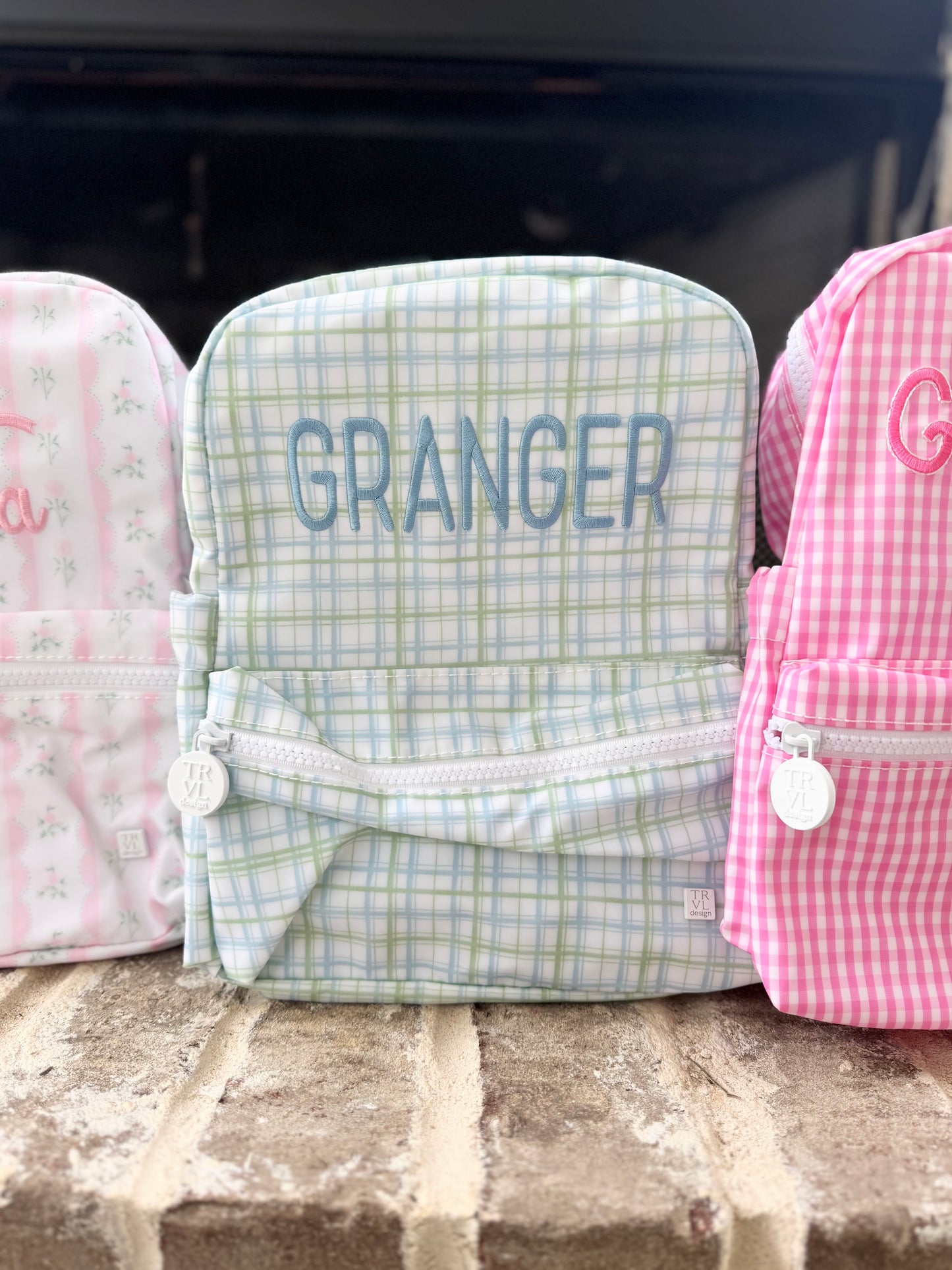 TRVL BLUE/GREEN PLAID MINI BACKPACK