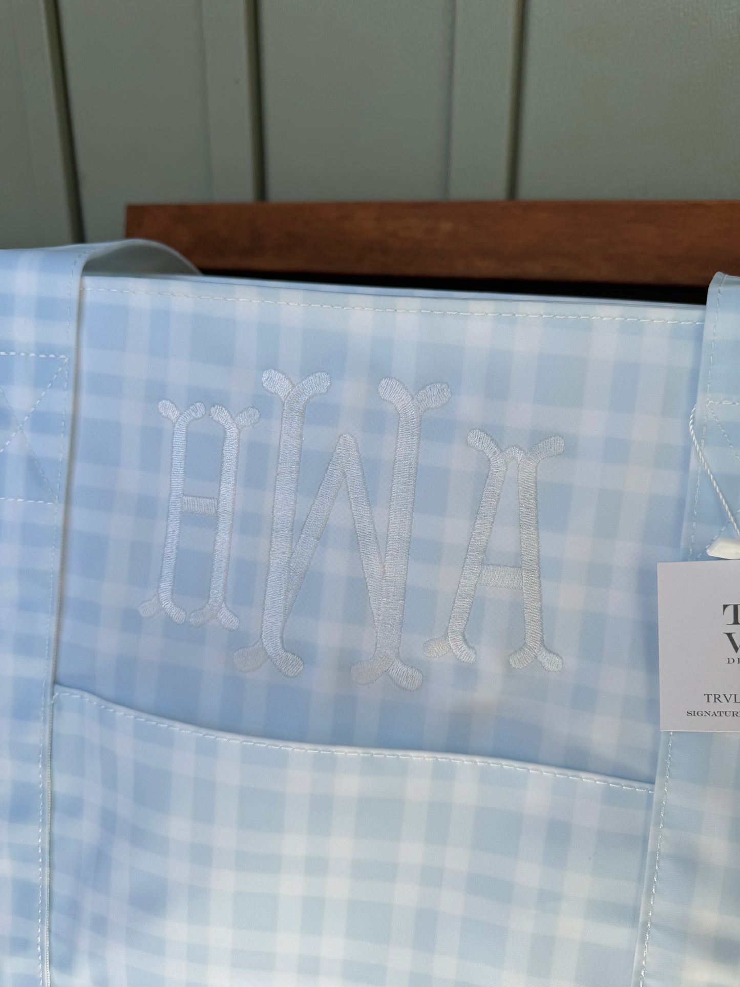 TRVL BLUE PLAID JUMBO TOTE