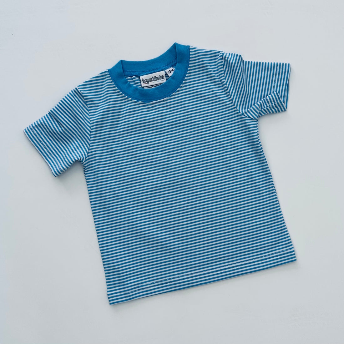 Embroidered SS Blue Stripe Patriotic Tee/Bubble