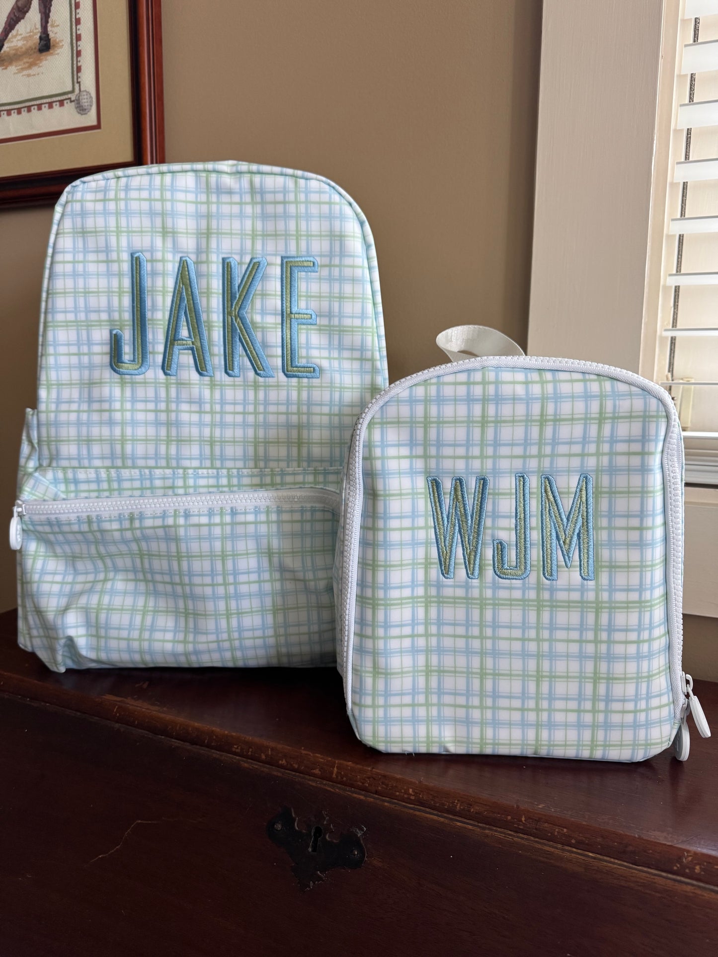 TRVL PLAID BLUE/GREEN LUNCHBOX