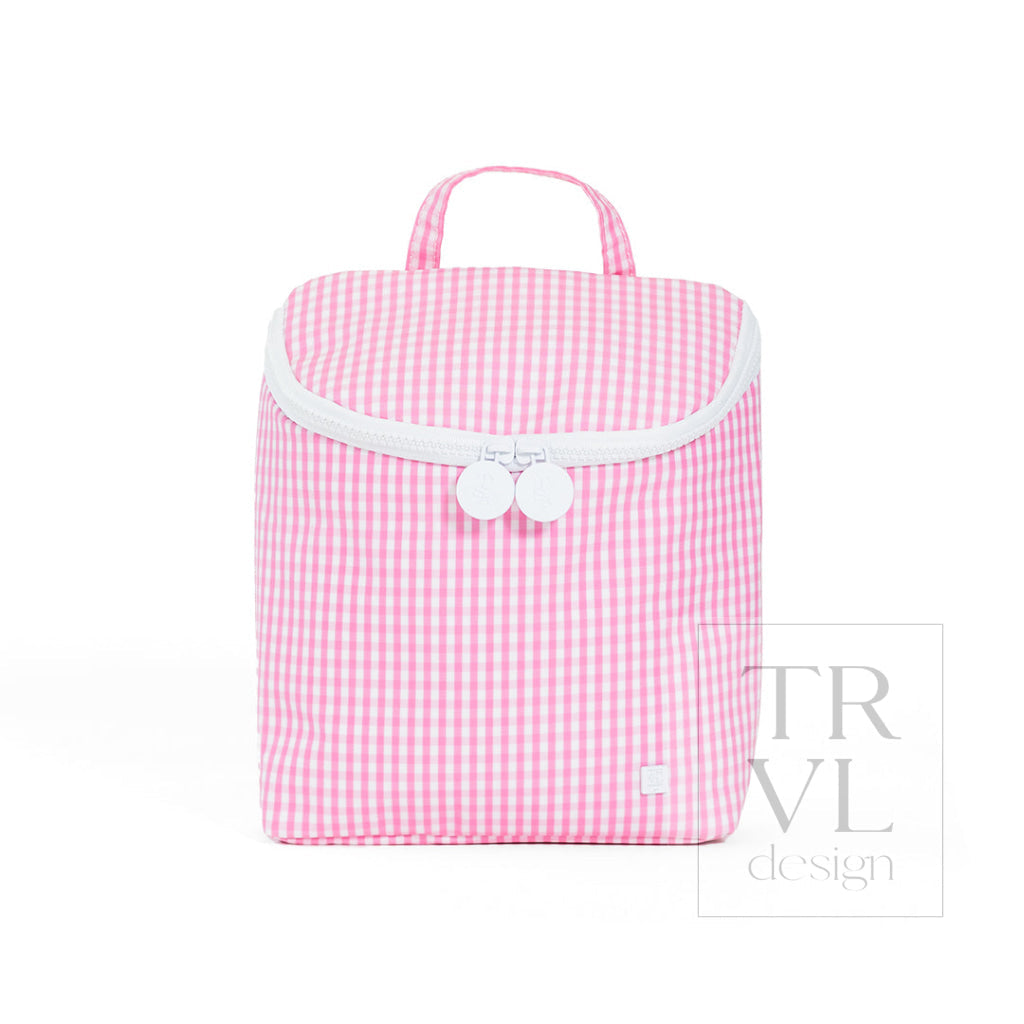 TRVL PINK GINGHAM BOTTLE BAG
