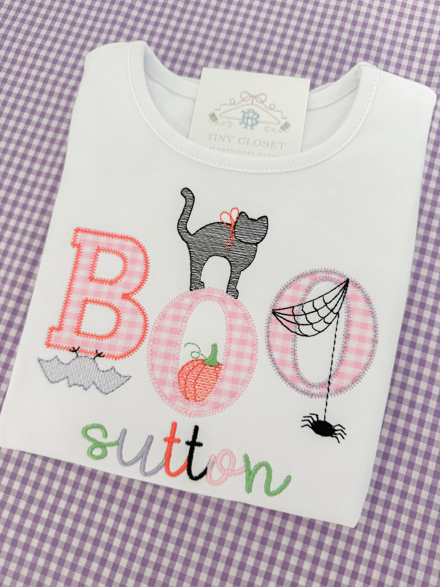 Girls Halloween BOO Appliqué tee