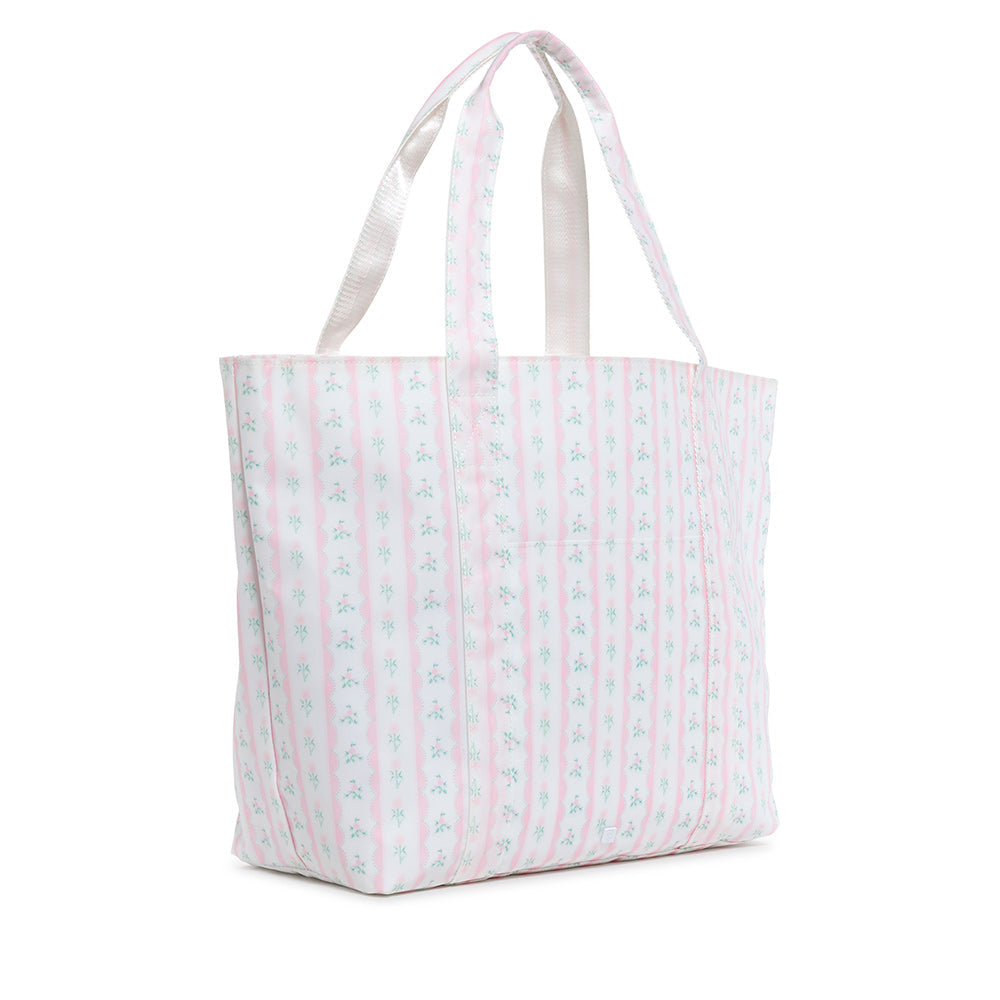 TRVL PINK RIBBON FLORAL JUMBO TOTE