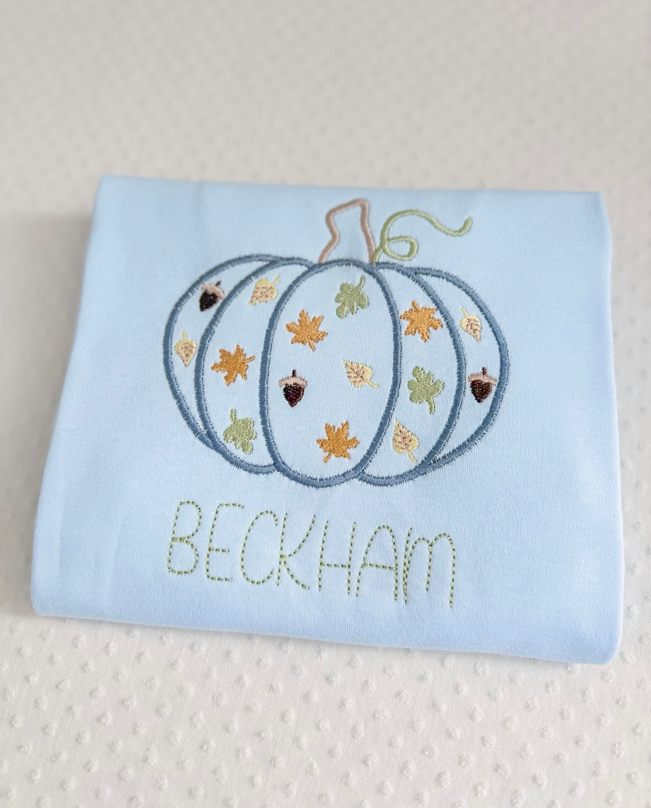 Boys Embroidered Fall Pumpkin Tee