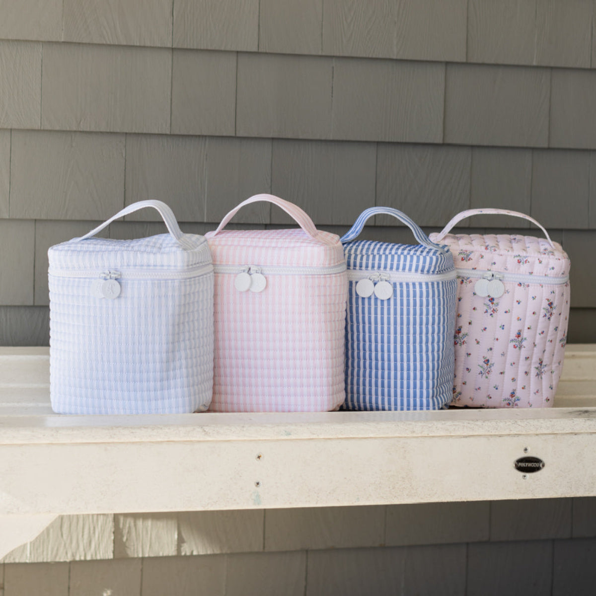 TRVL PINK PIMLICO STRIPE QUILTED LUNCHBOX