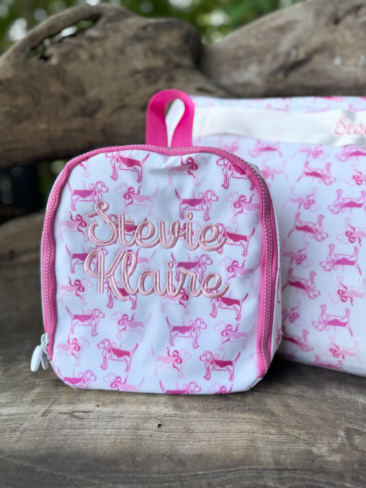 TRVL PINK PUPPY LOVE LUNCHBOX