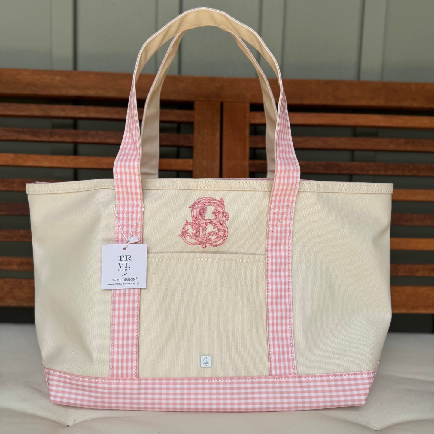 TRVL Medium Tote in Taffy Pink Gingham