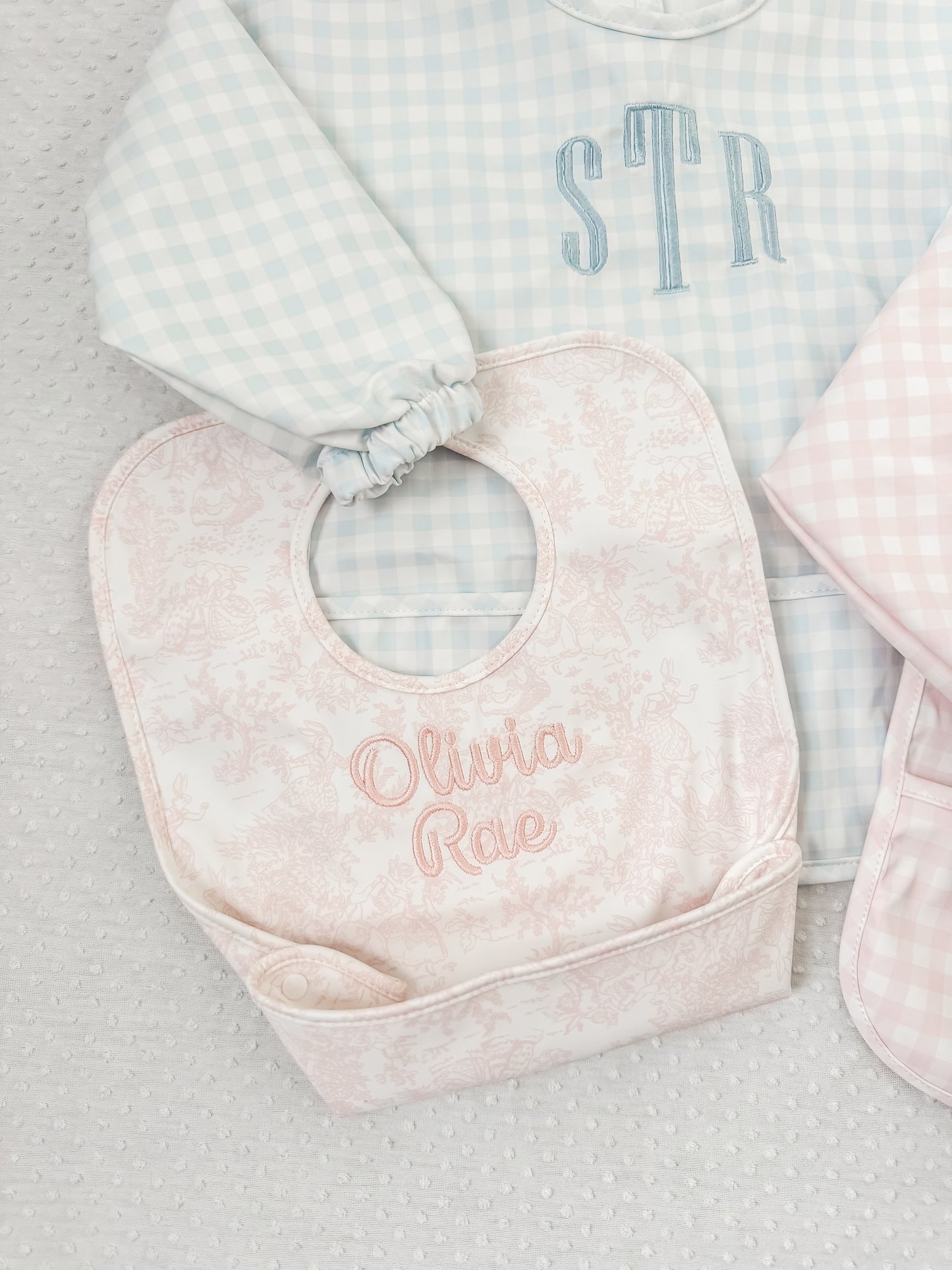 TRVL PINK TOILE CATCH ALL BIB