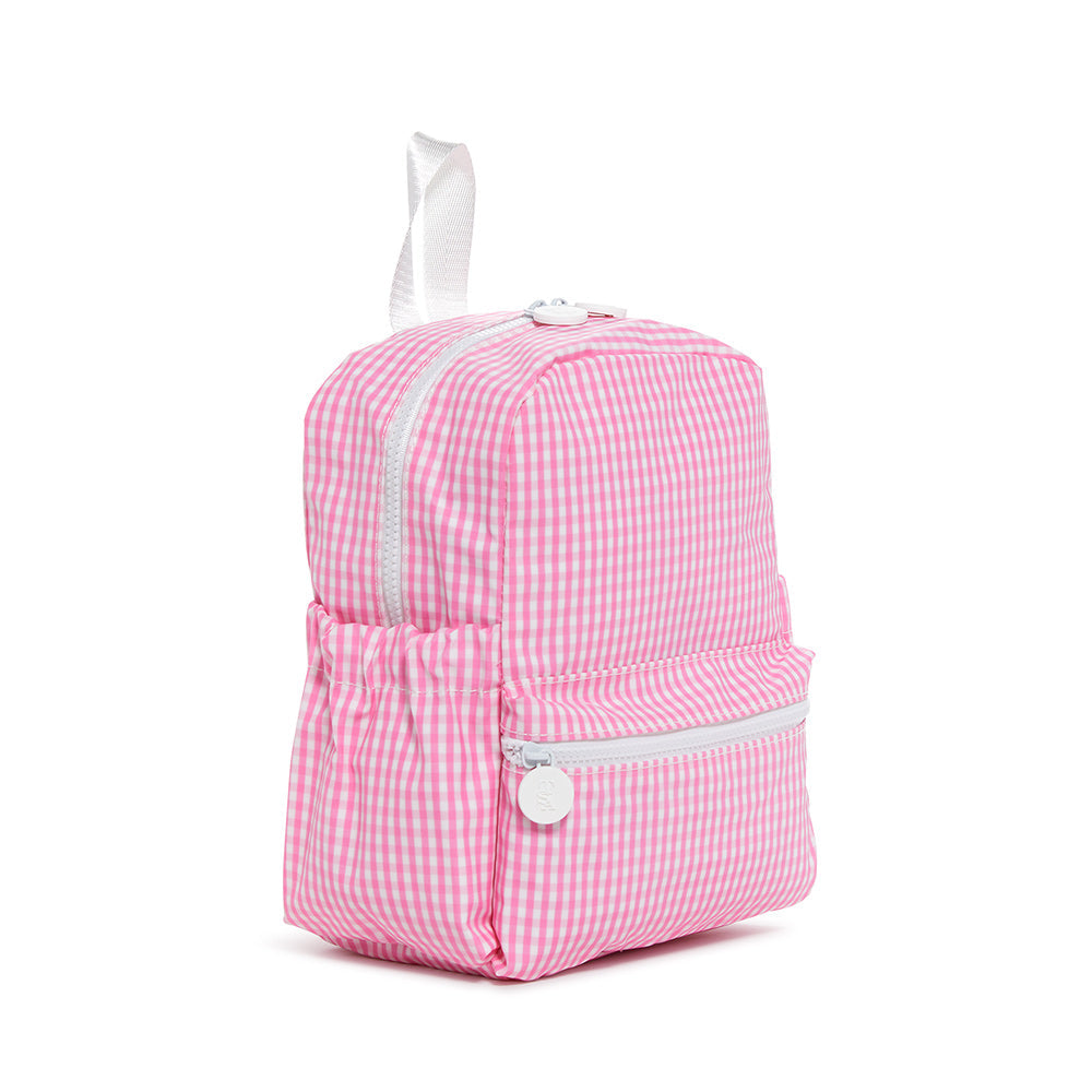 TRVL PINK GINGHAM MINI BACKPACK