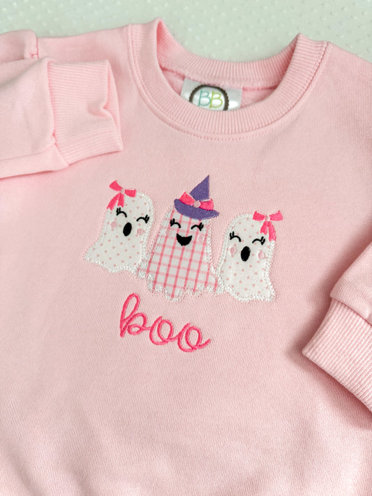 Ghost Sweatshirt Appliqué Bubble/Sweatshirt