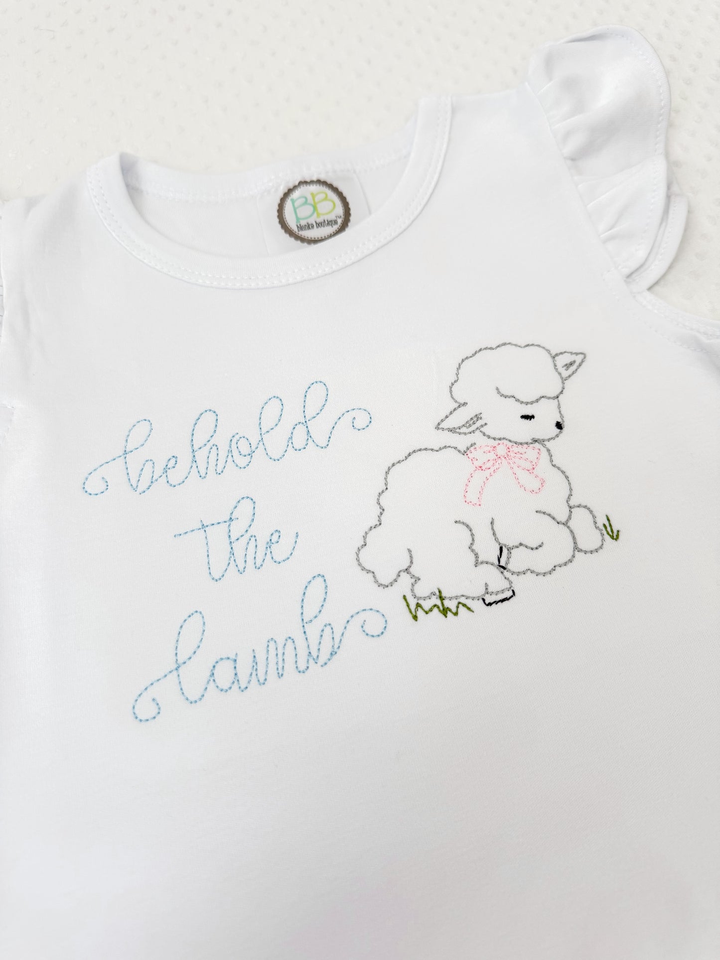 Behold the Lamb Easter Flutter Sleeve Bubble/Tee
