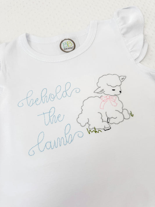 Behold the Lamb Easter Flutter Sleeve Bubble/Tee