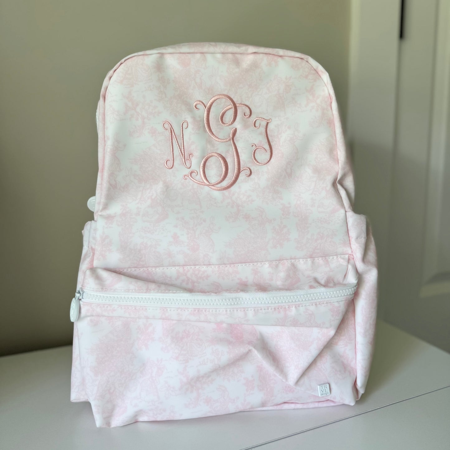 TRVL PINK TOILE BACKPACK