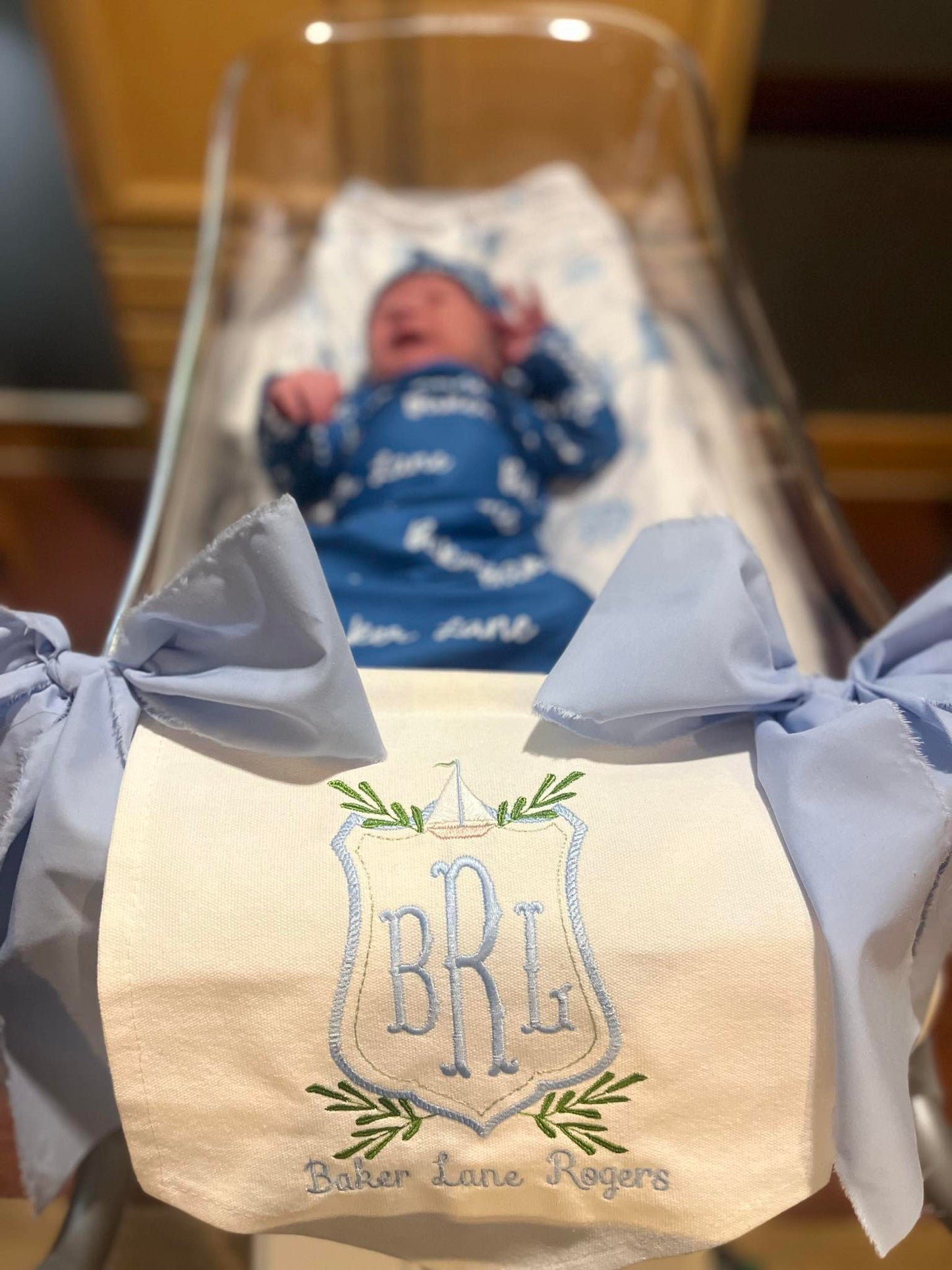 Embroidered Boys Sailboat Banner