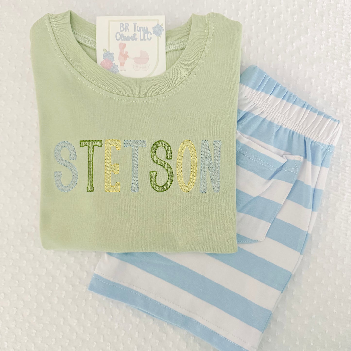 Embroidered Everyday Name Shirt/Short/Set