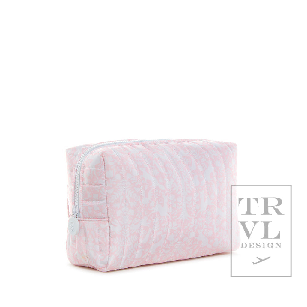 TRVL PINK WOODLAND QUILTED DIAPER BAG, CHANGING PAD AND EVERYDAY BAG SET