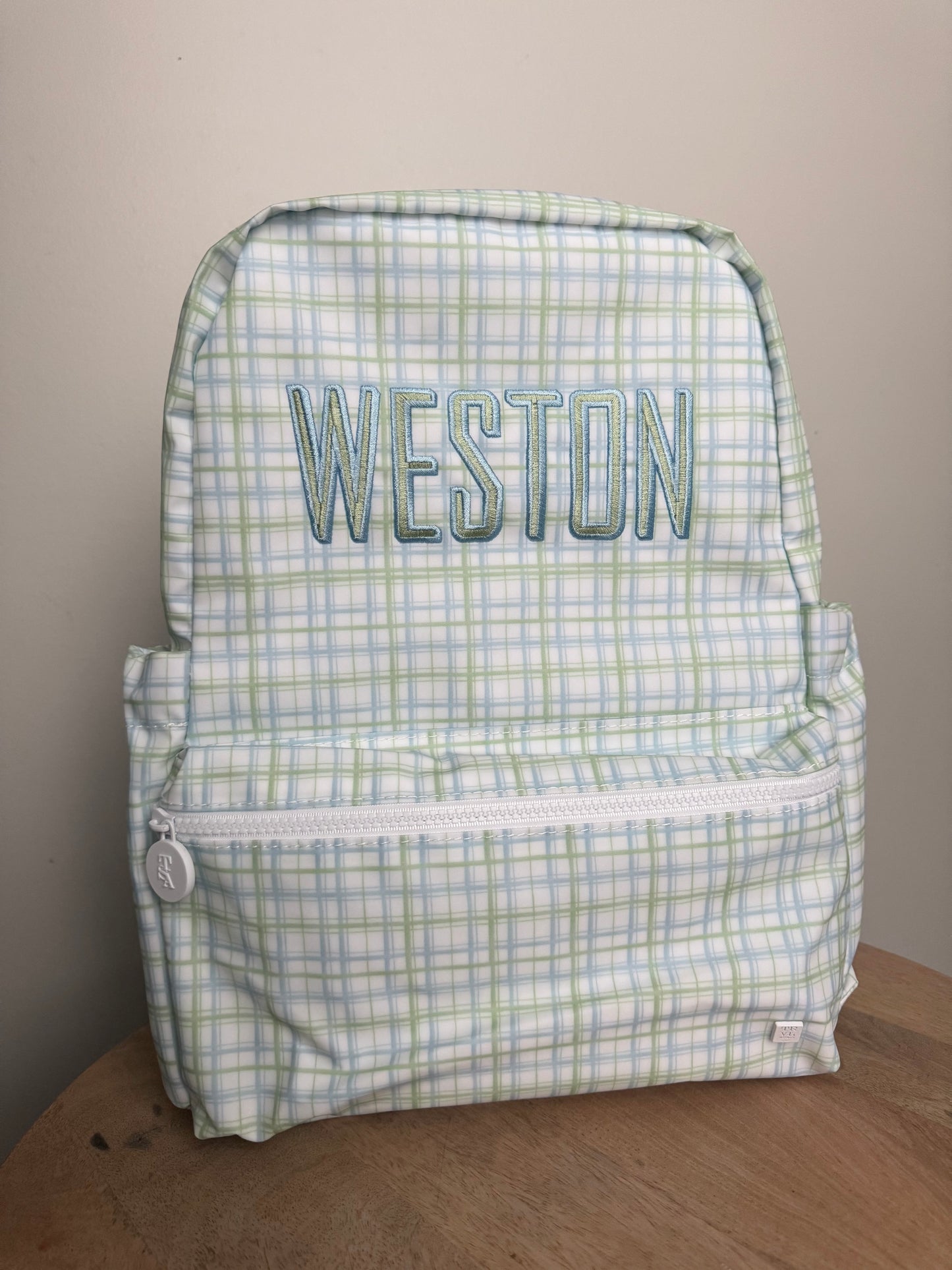 TRVL BLUE/GREEN CLASSIC PLAID BACKPACK