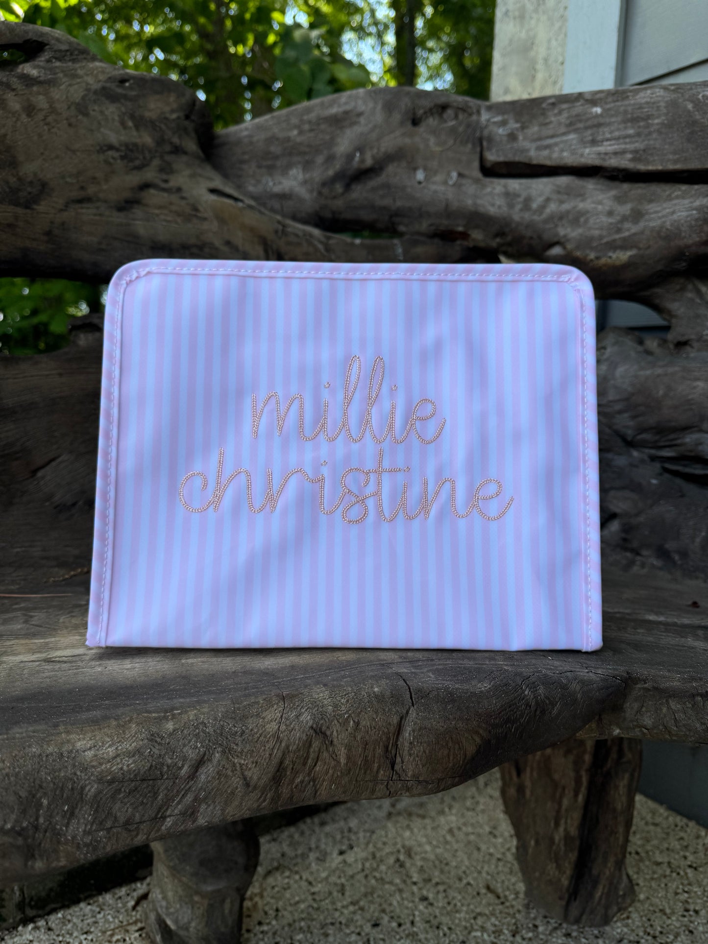TRVL LARGE PINK STRIPE ROADIE