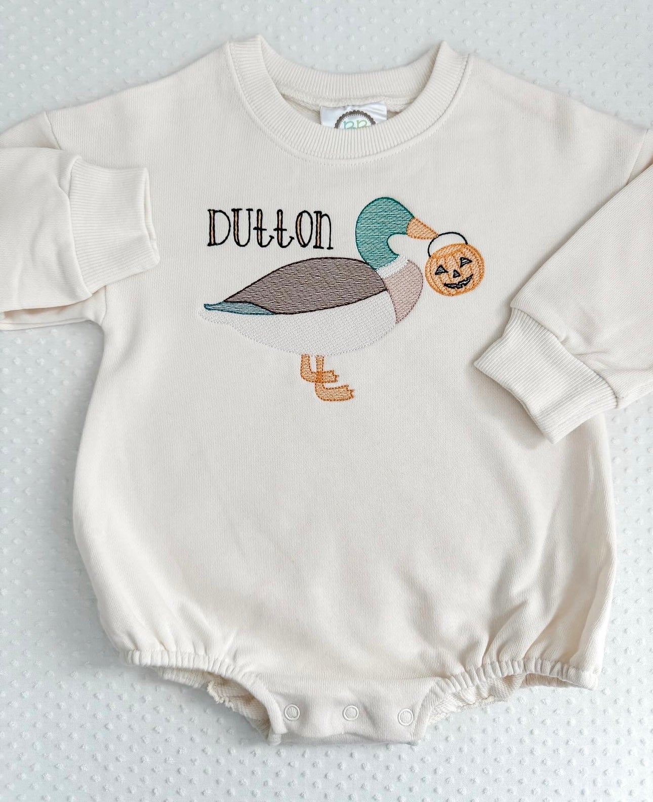 Embroidered Halloween Mallard Duck Sweatshirt/Bubble
