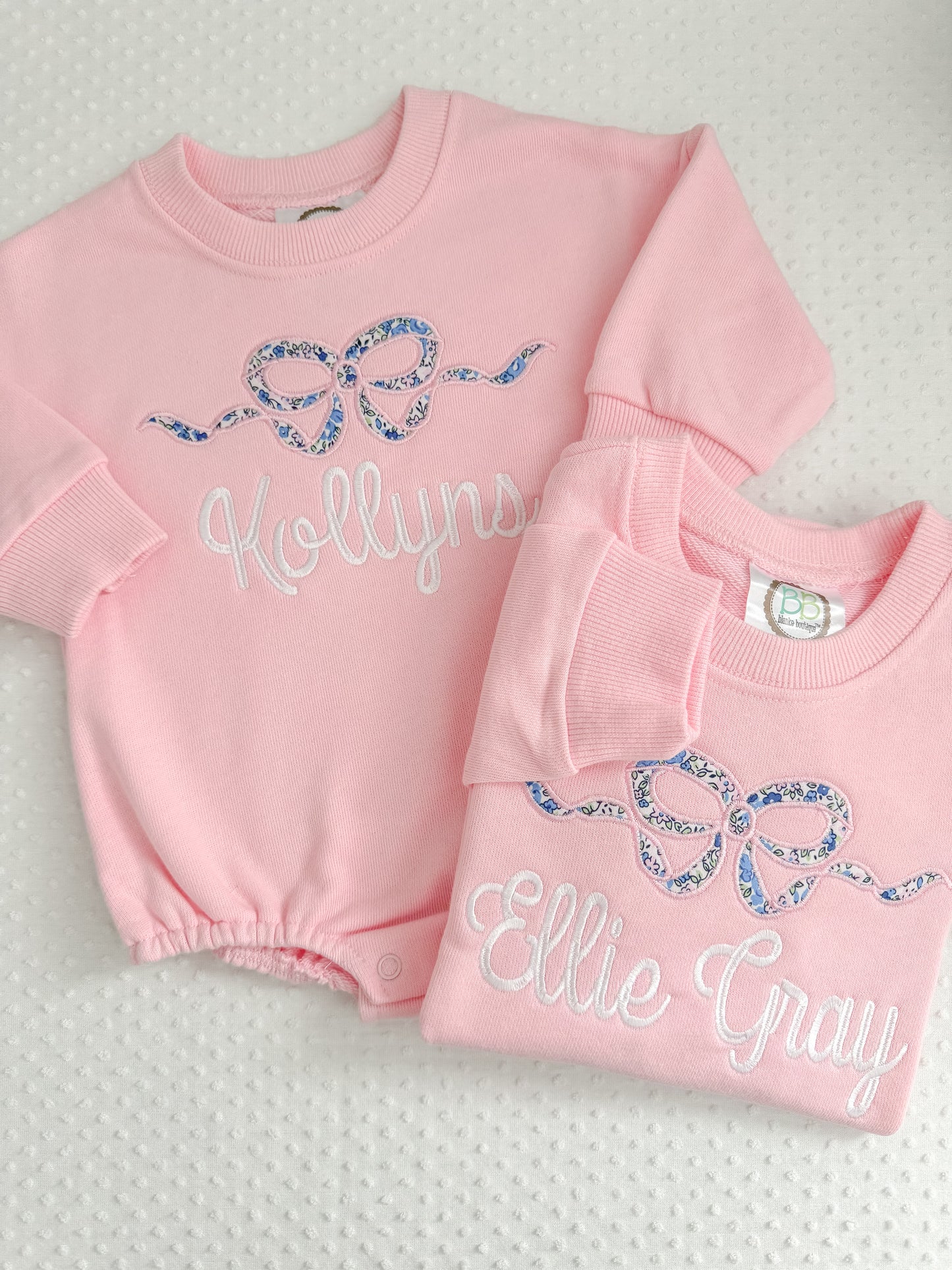 Sweatshirt Appliqué Bow Bubble/Sweatshirt