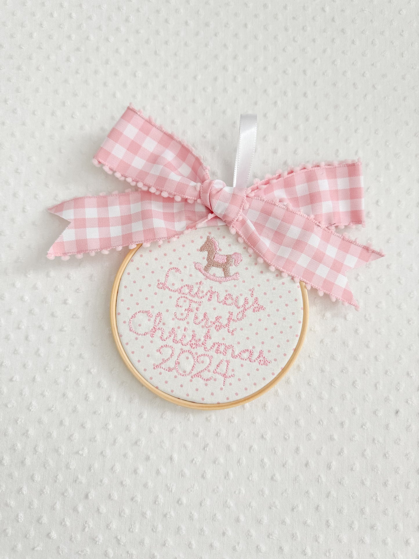 Embroidered Rocking Horse Baby Ornament