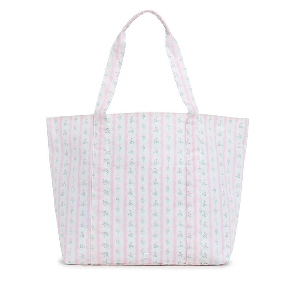 TRVL PINK RIBBON FLORAL JUMBO TOTE