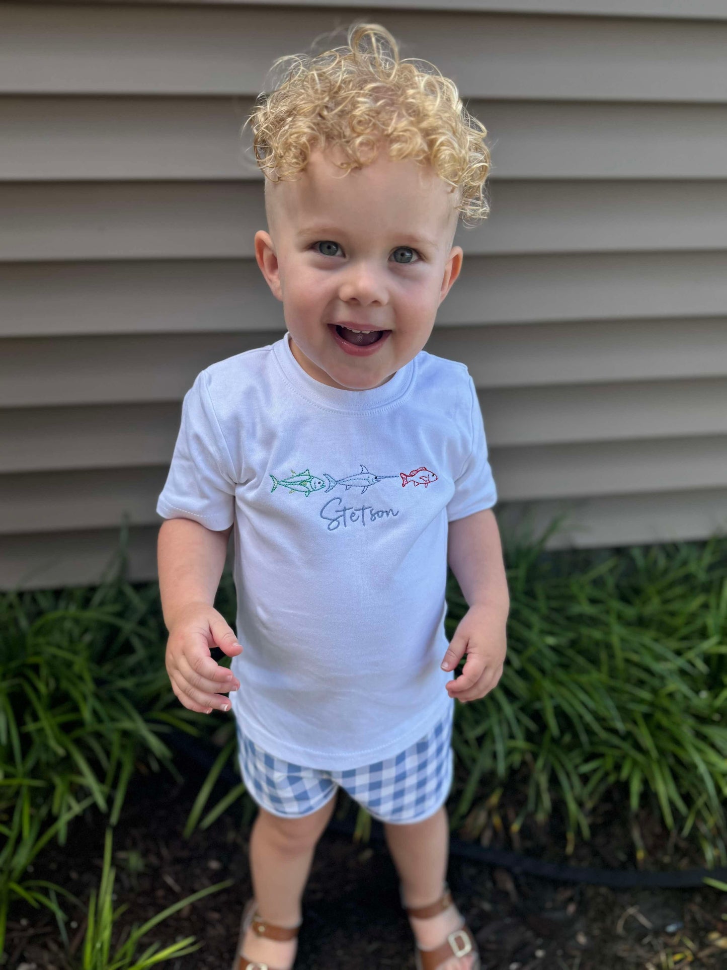 Embroidered Salt Water Fishing Shirt/Short/Set