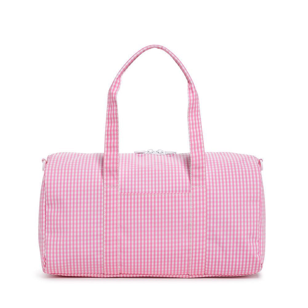TRVL PINK GINGHAM WEEKENDER DUFFEL