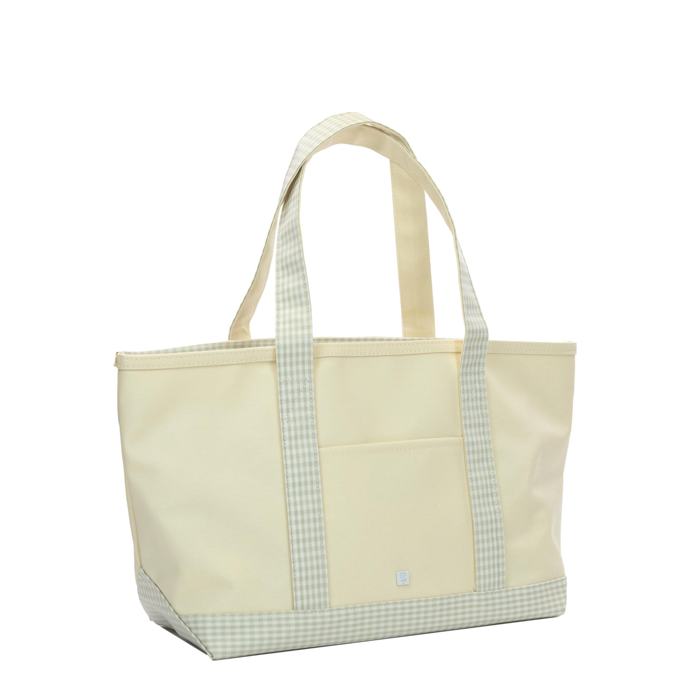 TRVL Medium Tote-Pearl Grey Gingham