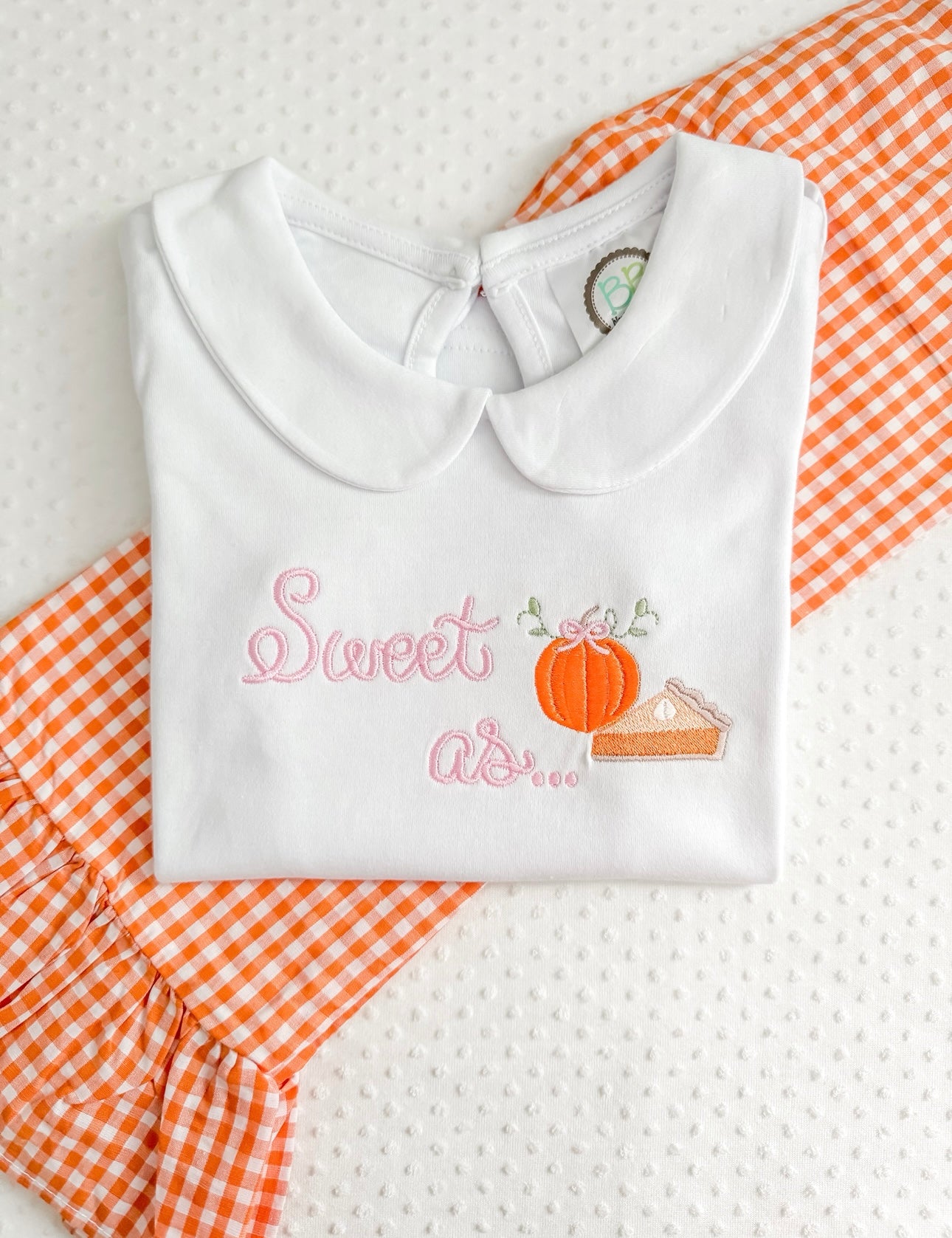 Embroidered Sweet as Pumpkin Pie Tee/Pants/Set