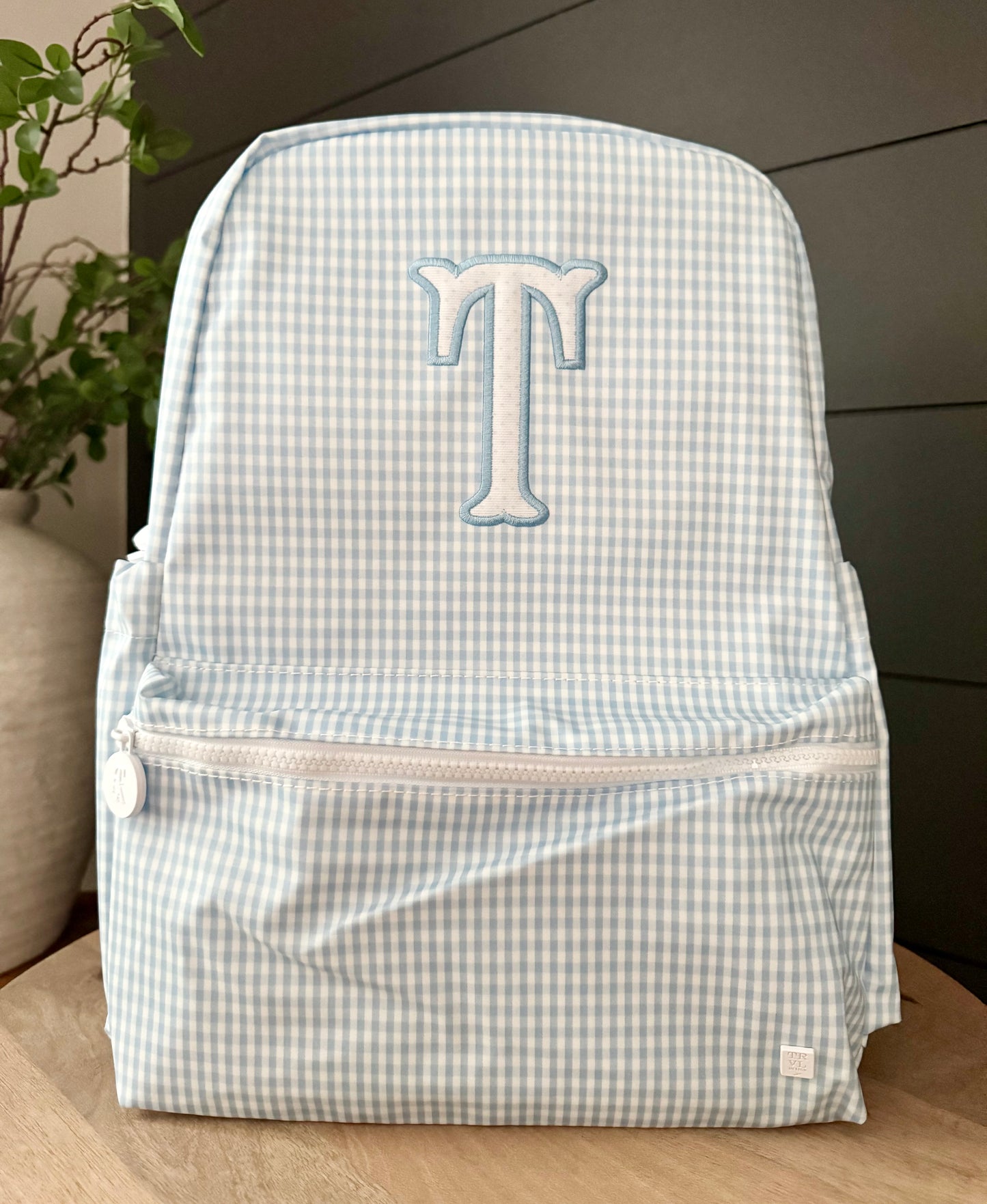 TRVL GINGHAM MIST BACKPACK