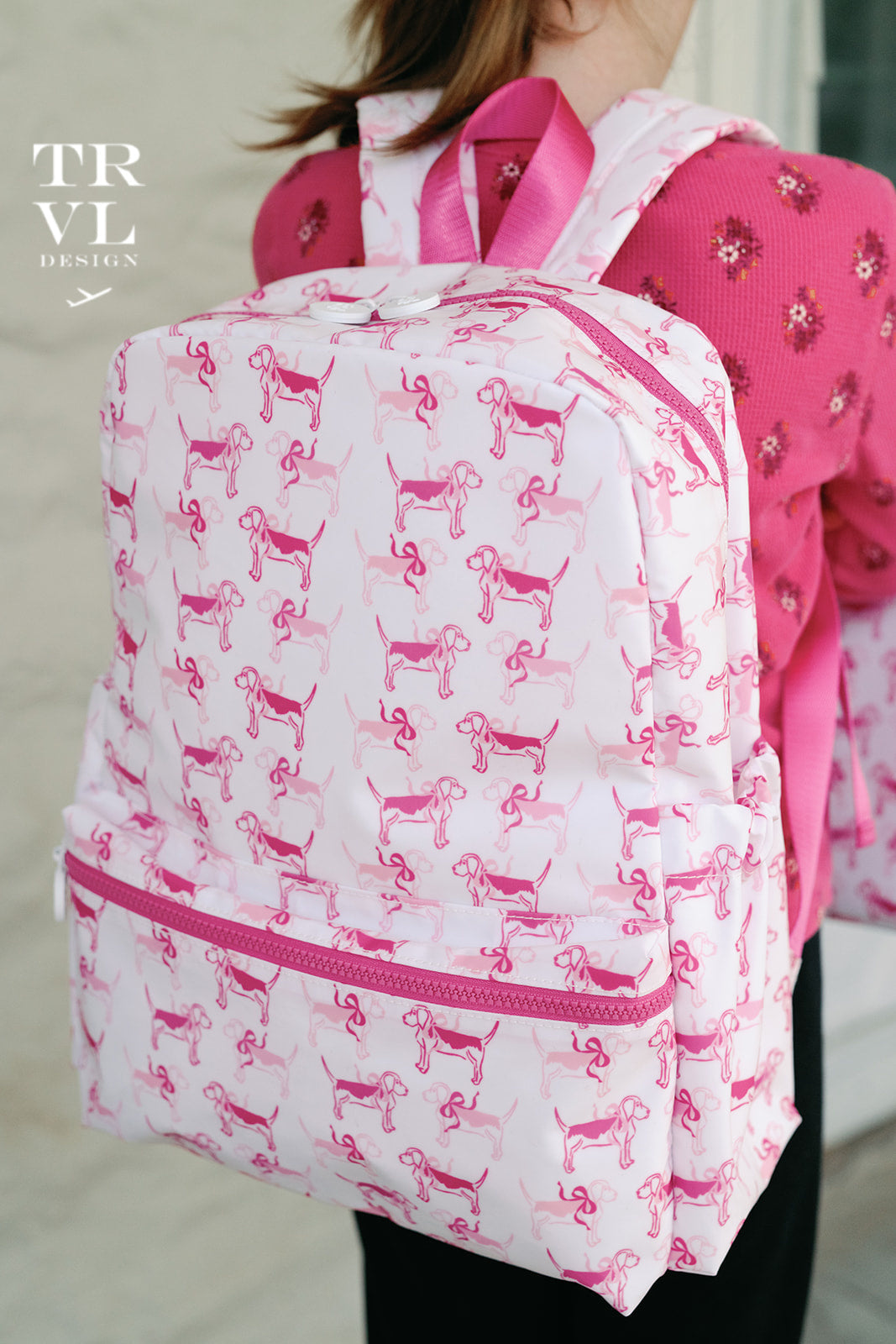 TRVL PINK PUPPY LOVE BACKPACK
